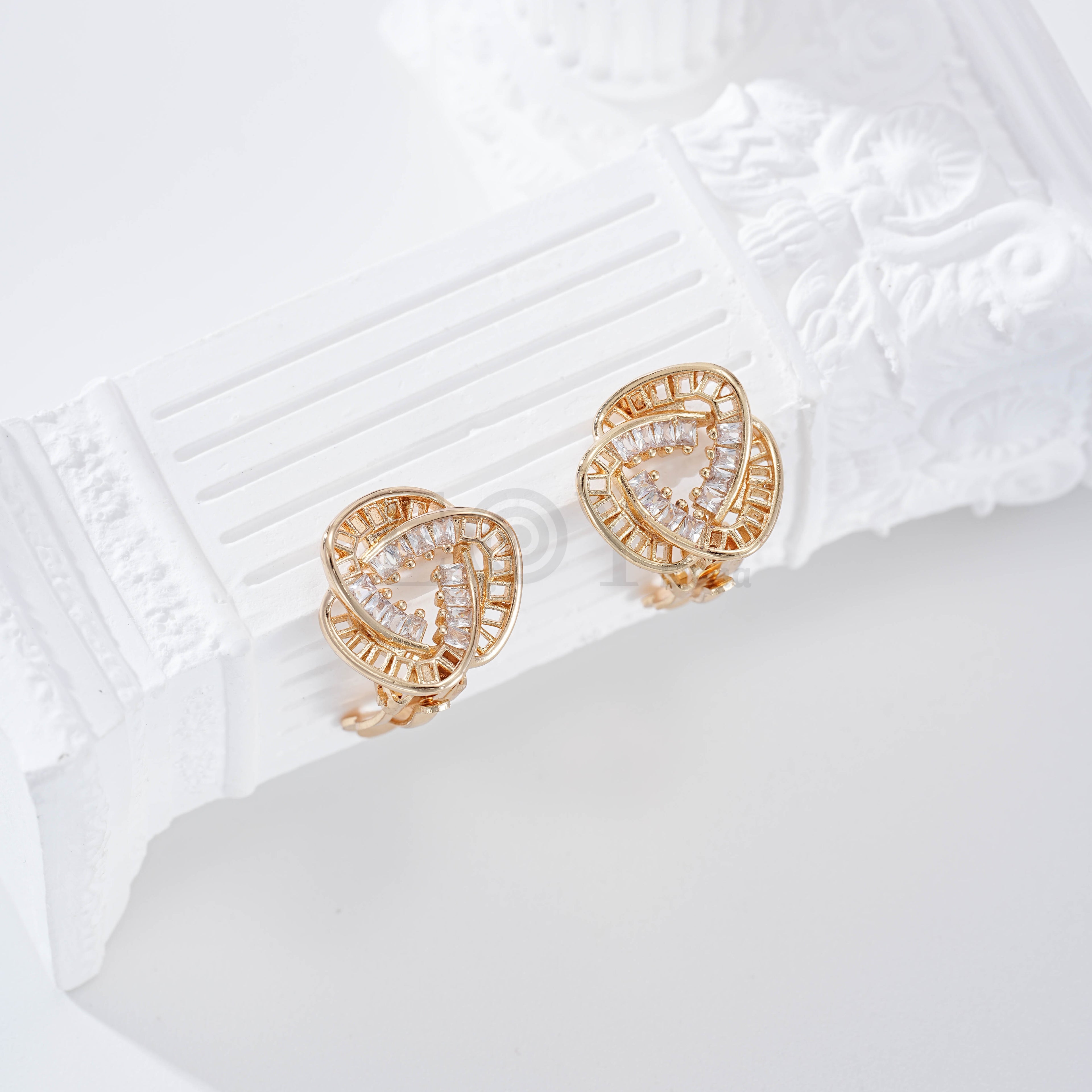 Pendientes rosa pinza gold-filled