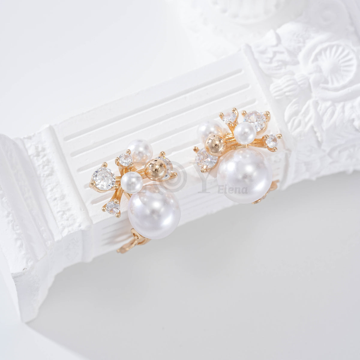 Pendientes con perla pinza gold-filled