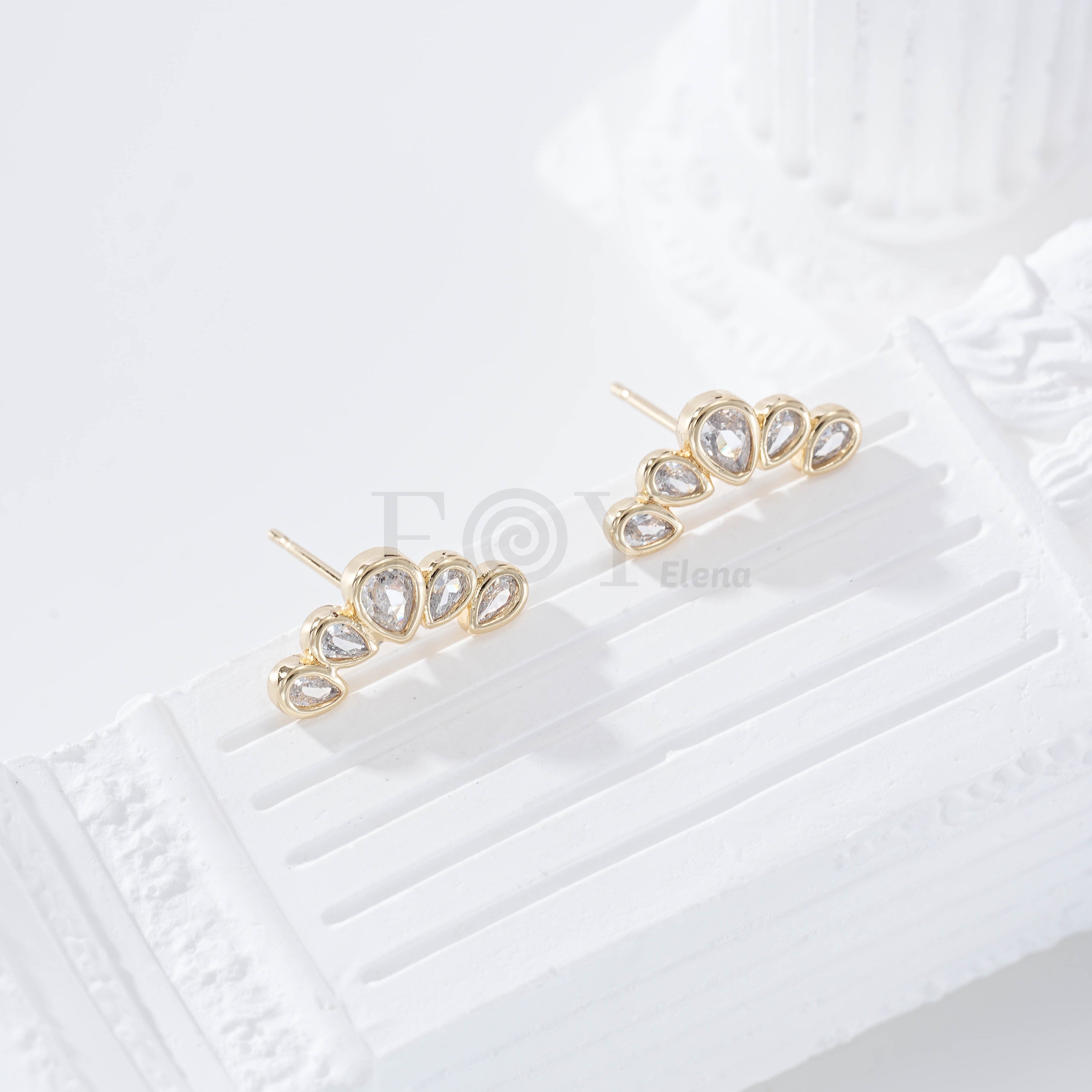 Pendientes cadena hojas goldfield