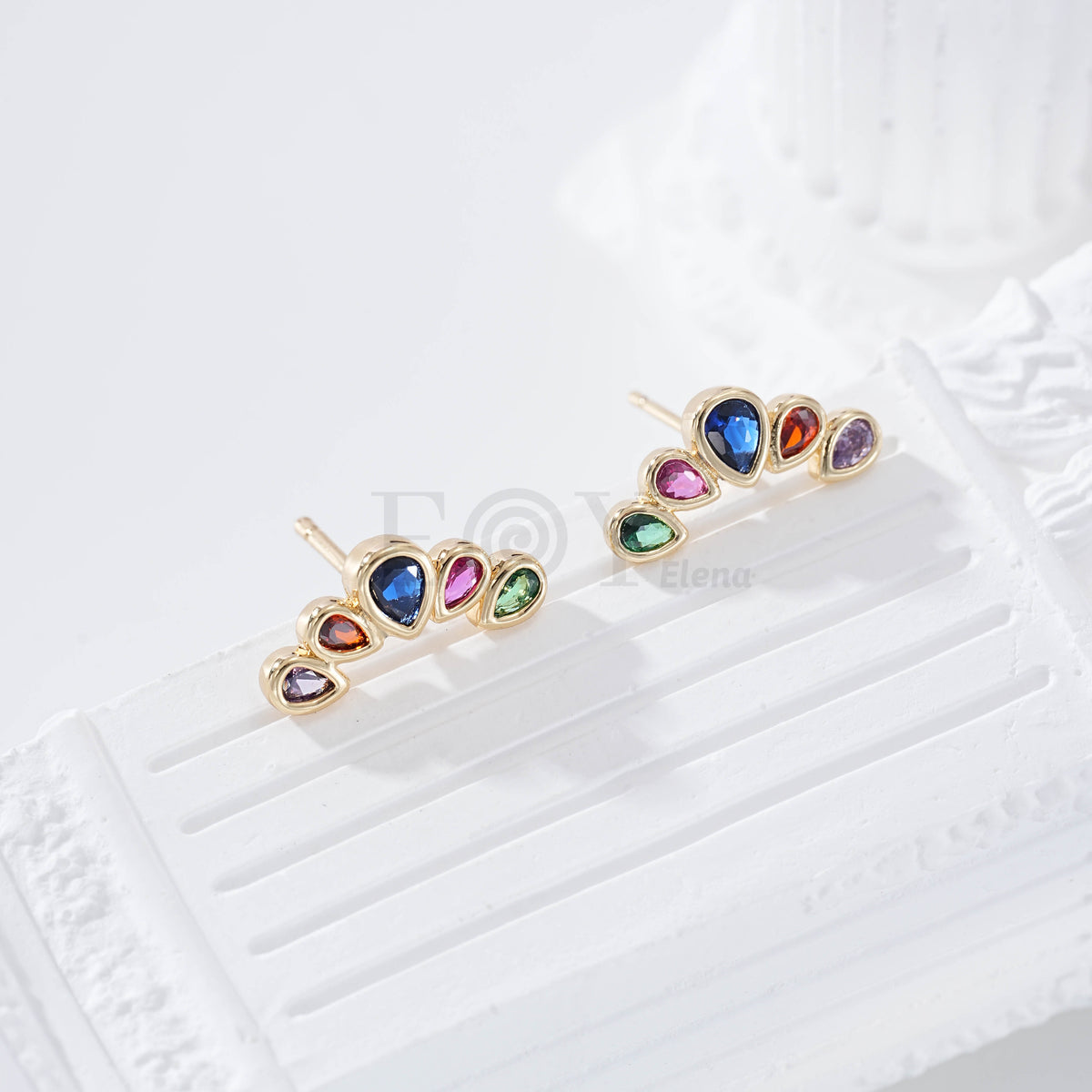 Pendientes cadena hojas gold-filled