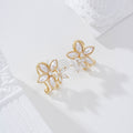 Pendientes doble flor cierre omega goldfield
