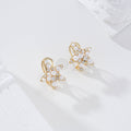 Pendientes estrella con perla cierre omega goldfield