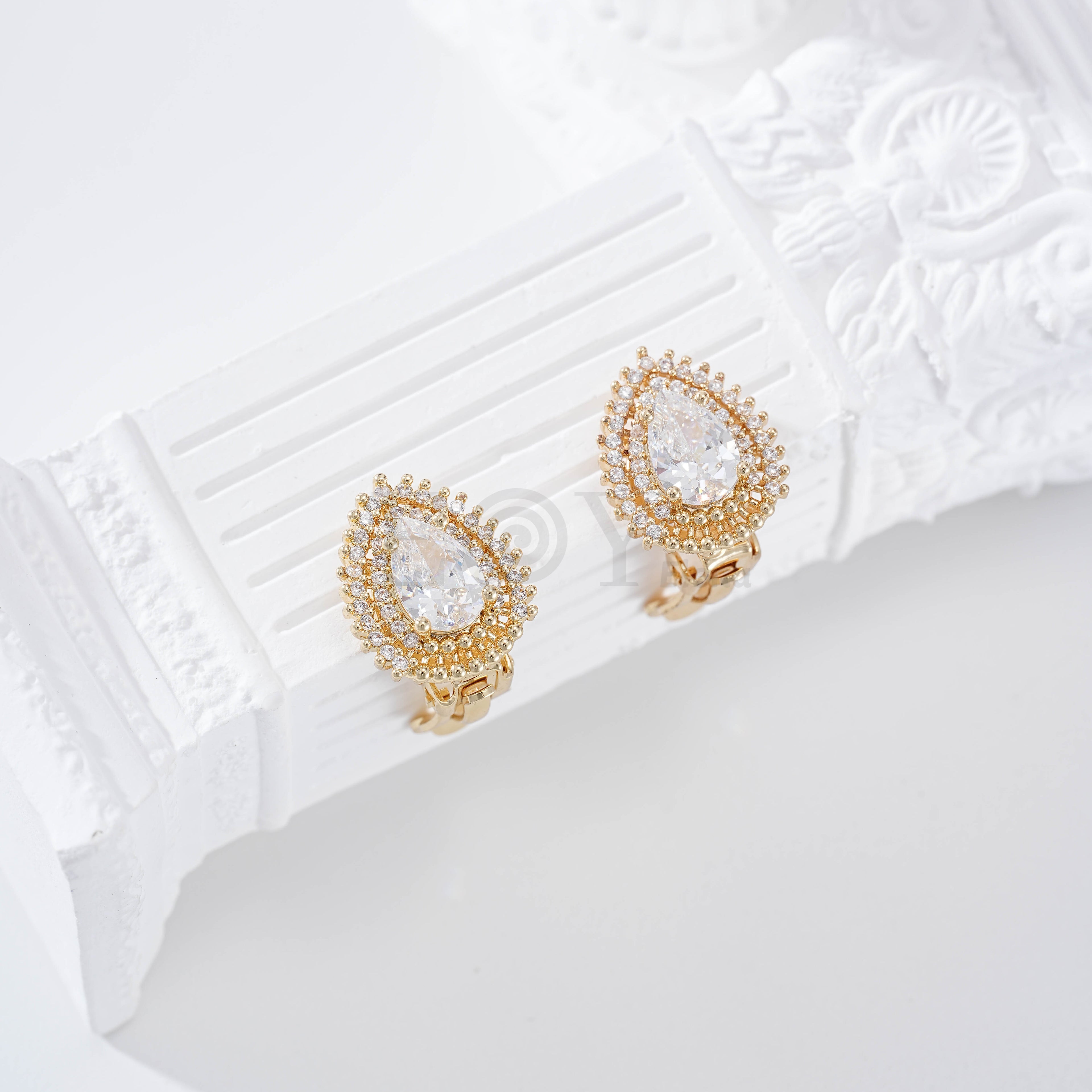 Pendientes gota brilla pinza goldfield
