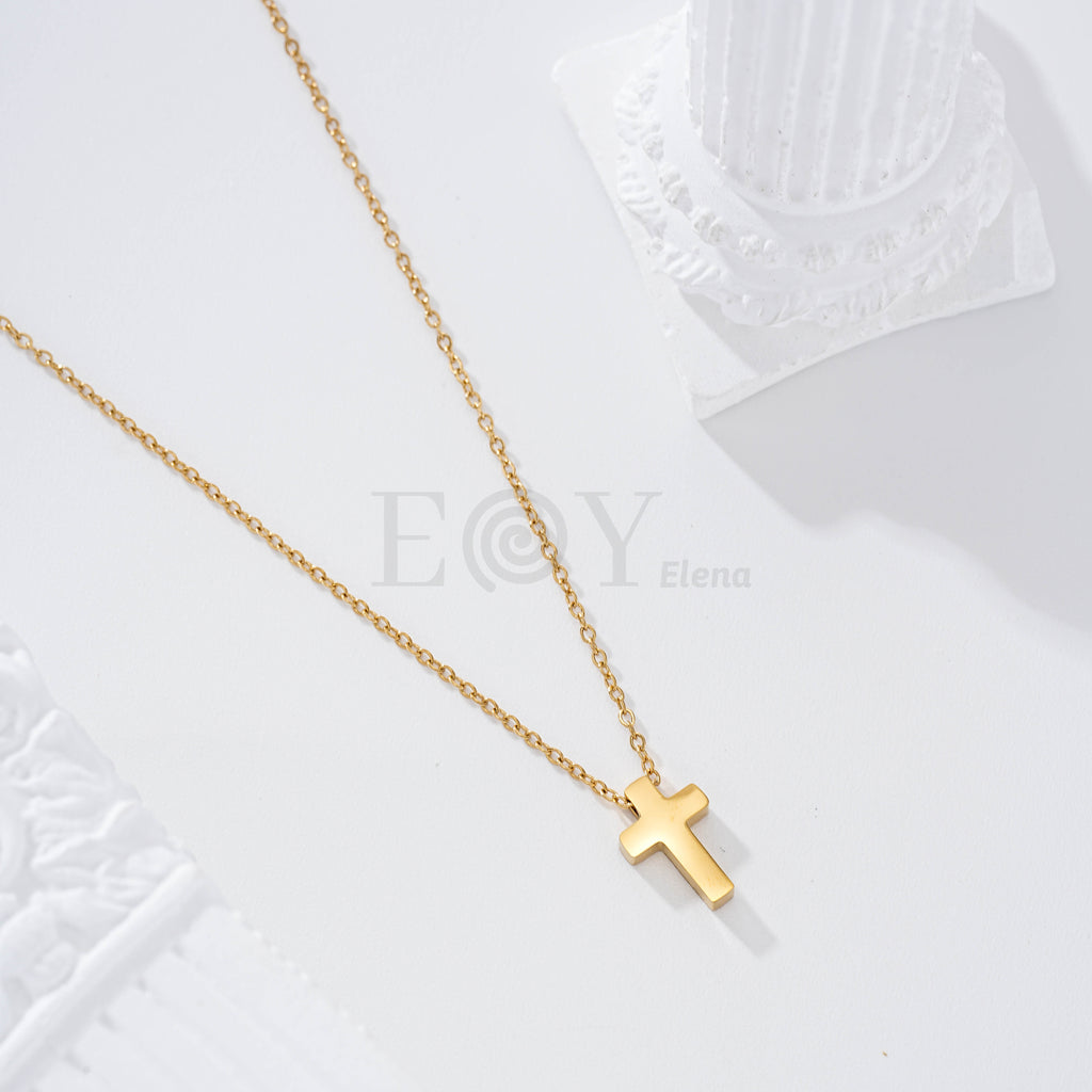 Collar cruz simple acero