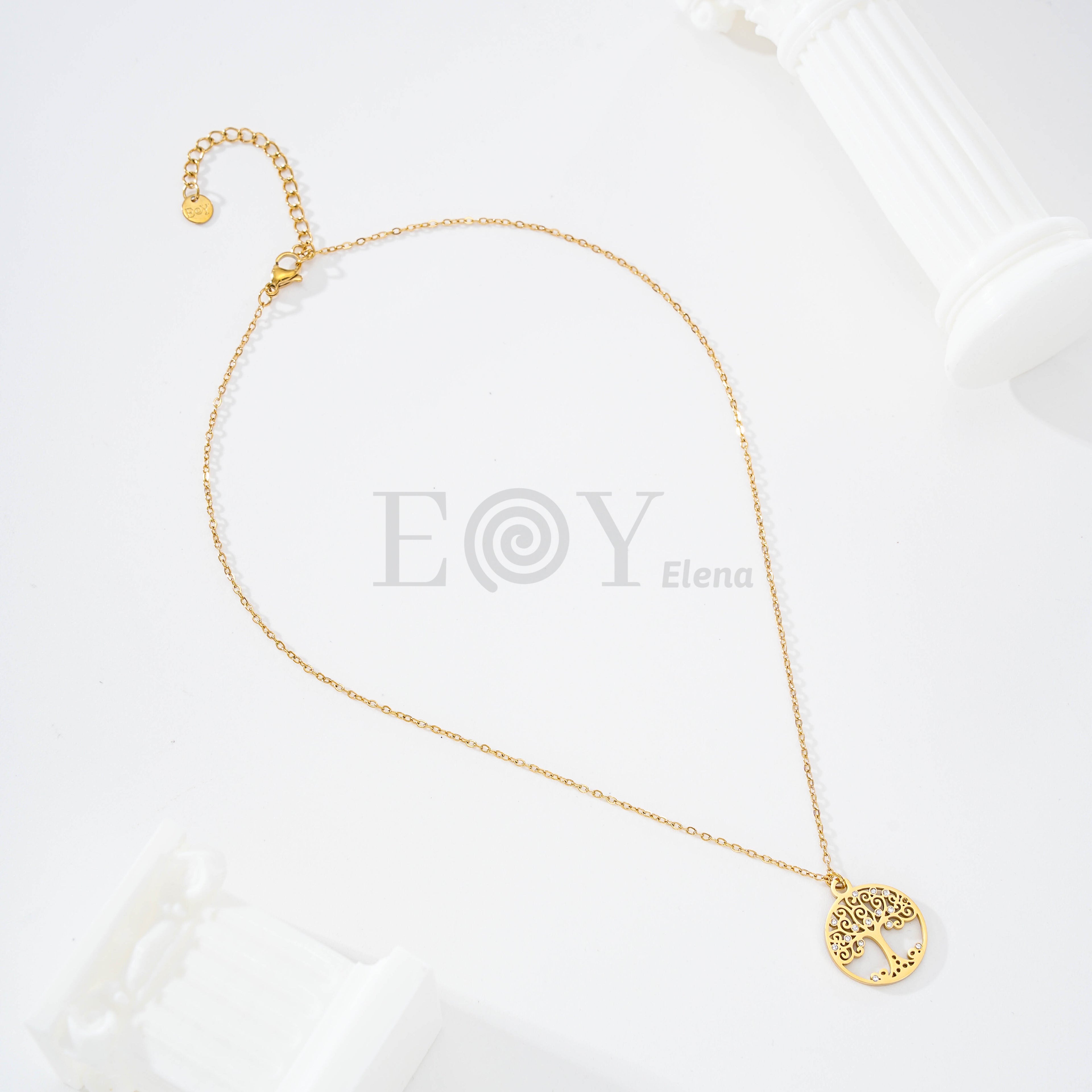 Collar árbol de la vida con circonitas