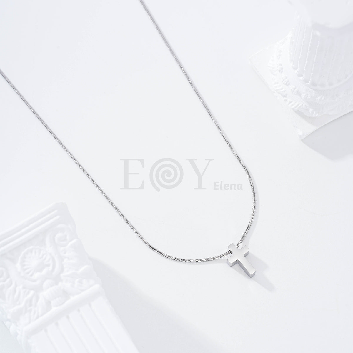 Collar cruz acero