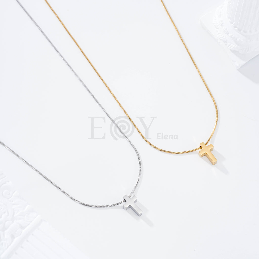 Collar cruz acero