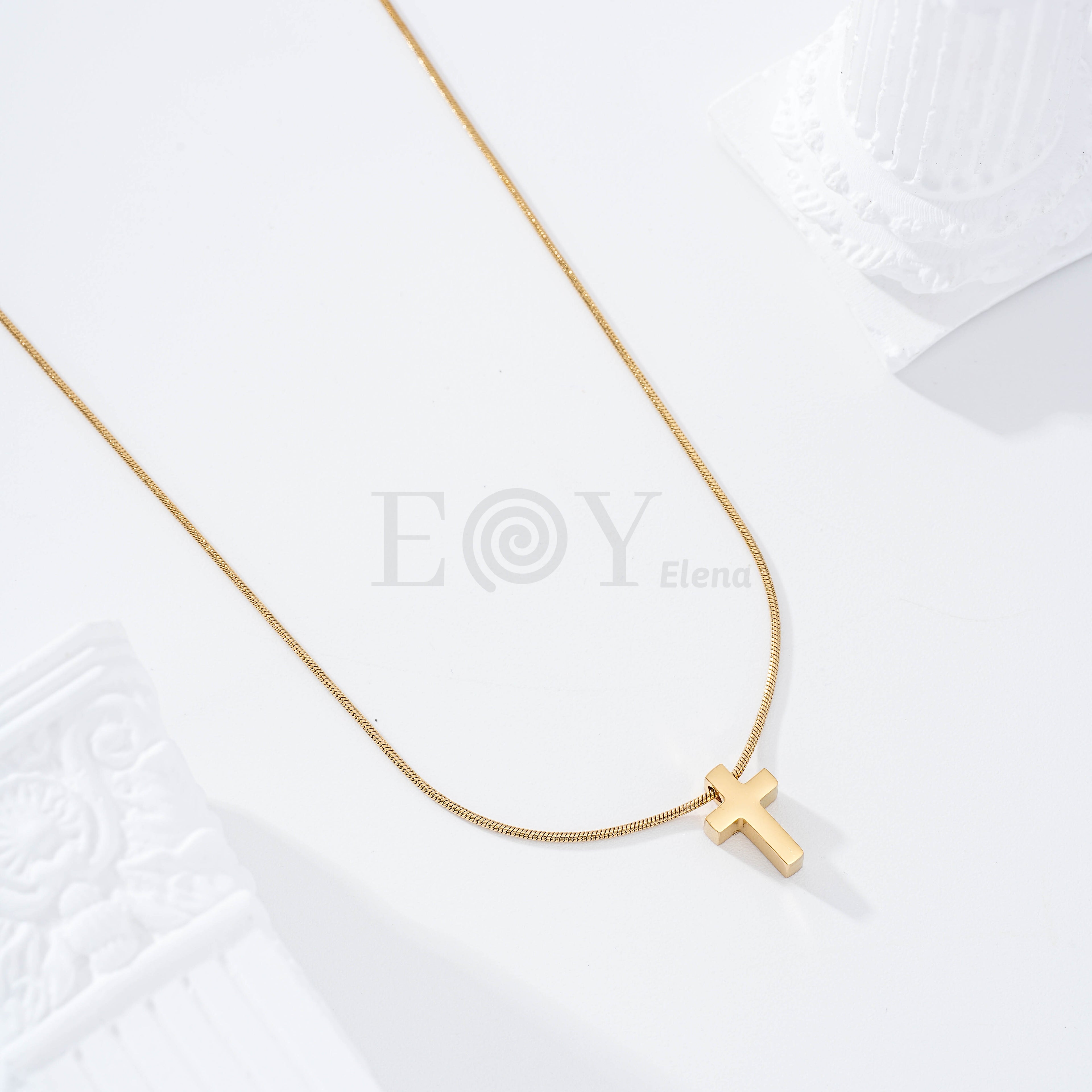 Collar cruz acero