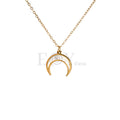 Collar media luna nacar acero