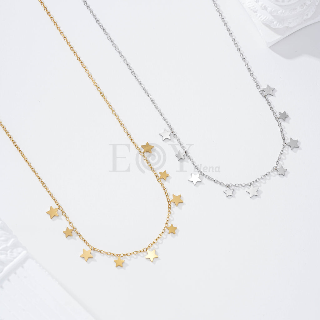 Collares con chapitas estrellas acero