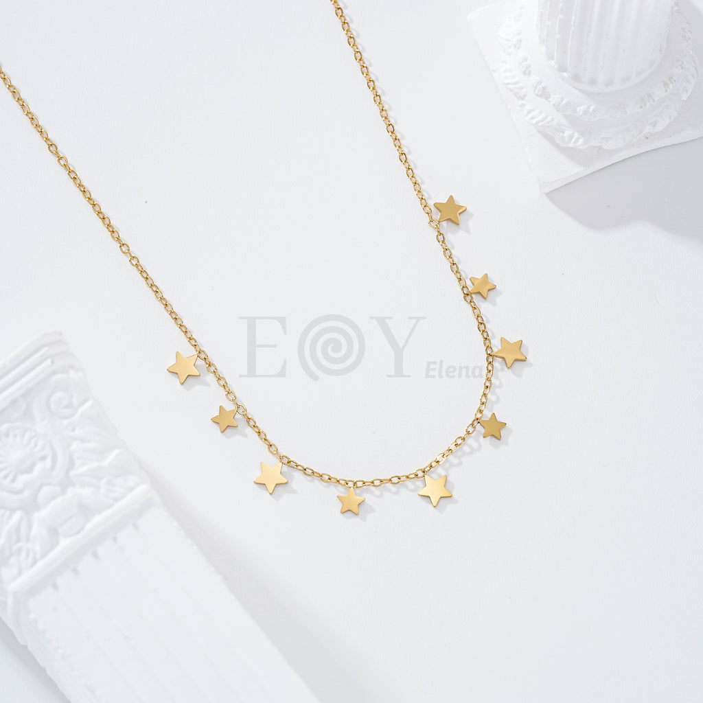 Collares con chapitas estrellas acero