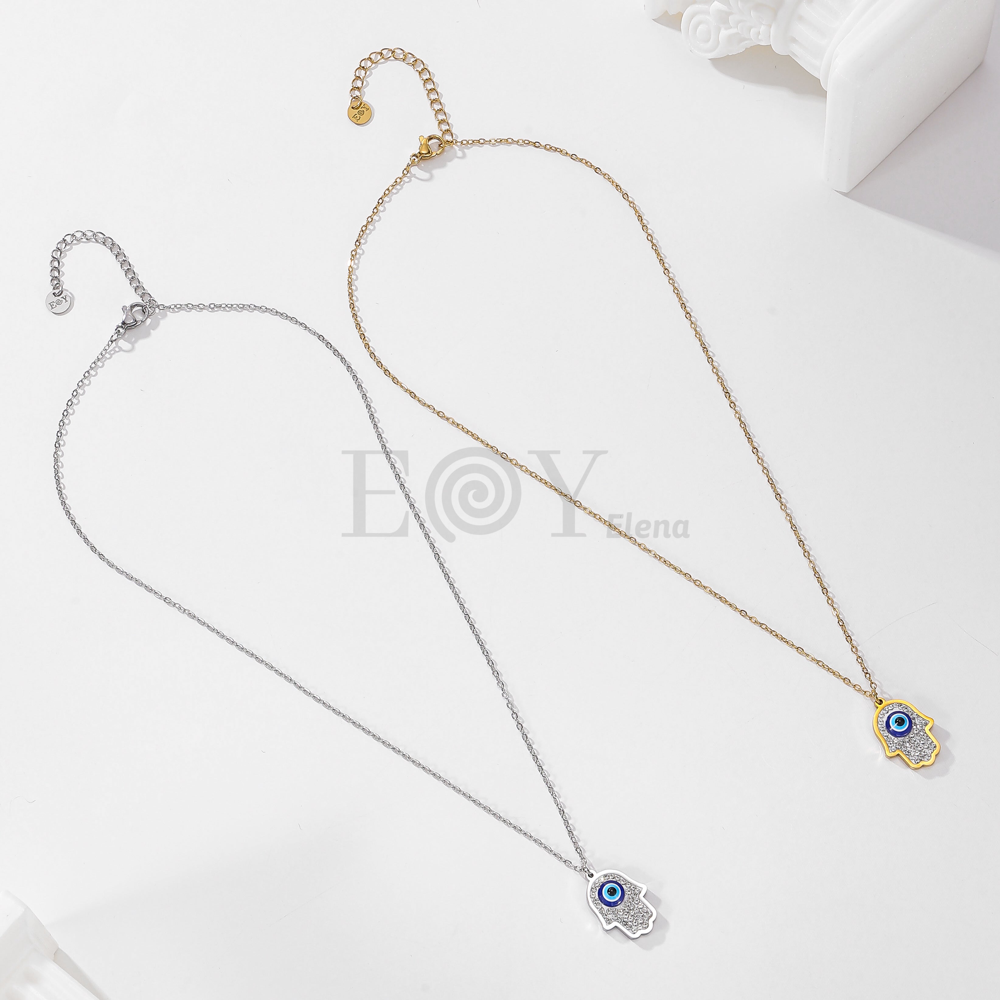 Collar mano fátima con ojo turco
