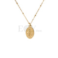 Collar bolitas chapa Virgen Milagrosa acero
