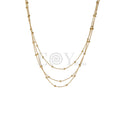 Collar triple cadena bolitas acero
