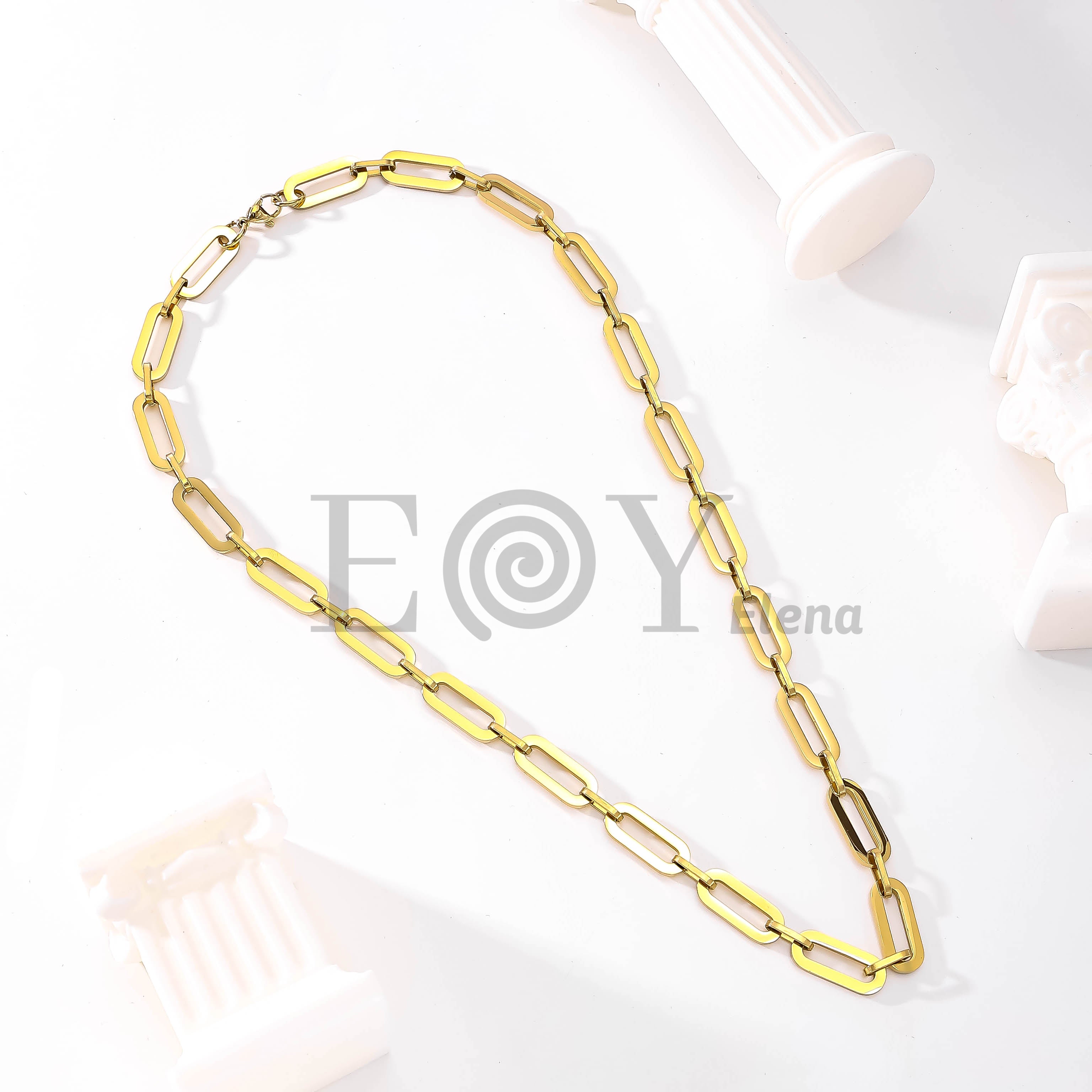 Collar Cadena Eslabones Dorados