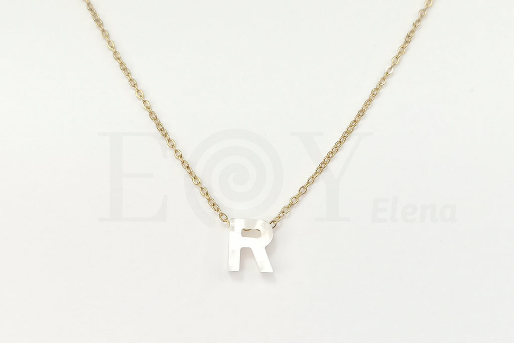Collar de nácar letra "R"