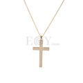 Collar cruz con brillos acero