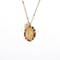 Collar Virgen Milagrosa con detalles colores