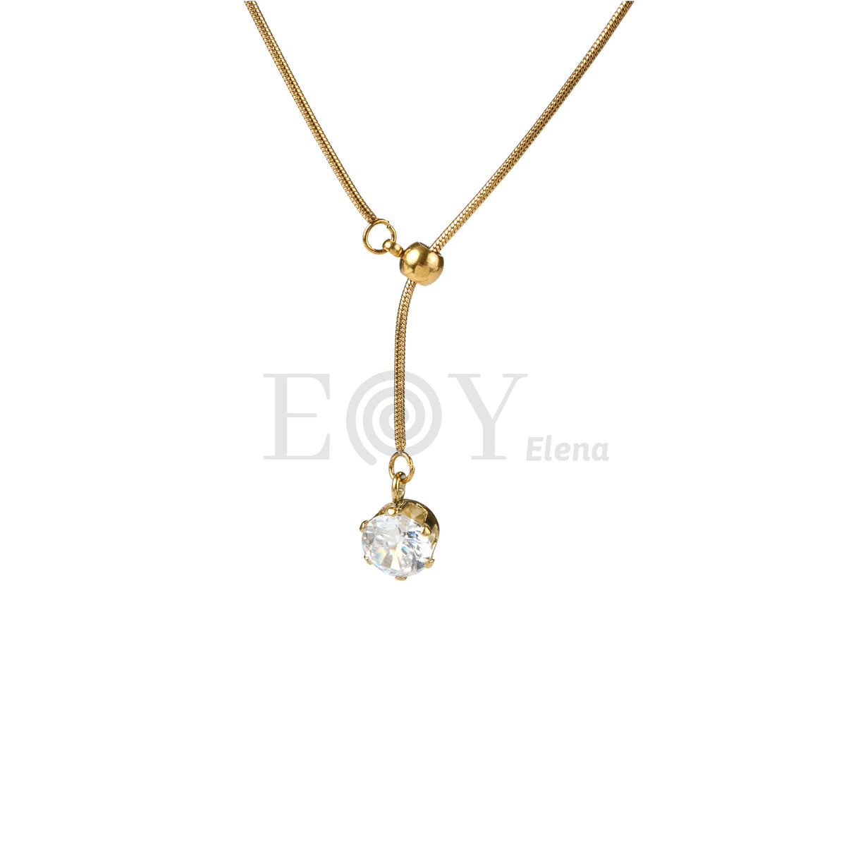 Collar con circonita acero