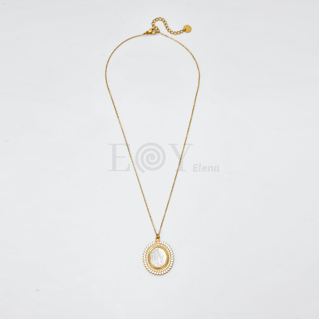 Collar virgen con bordado circonitas