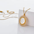 Collar virgen con bordado circonitas