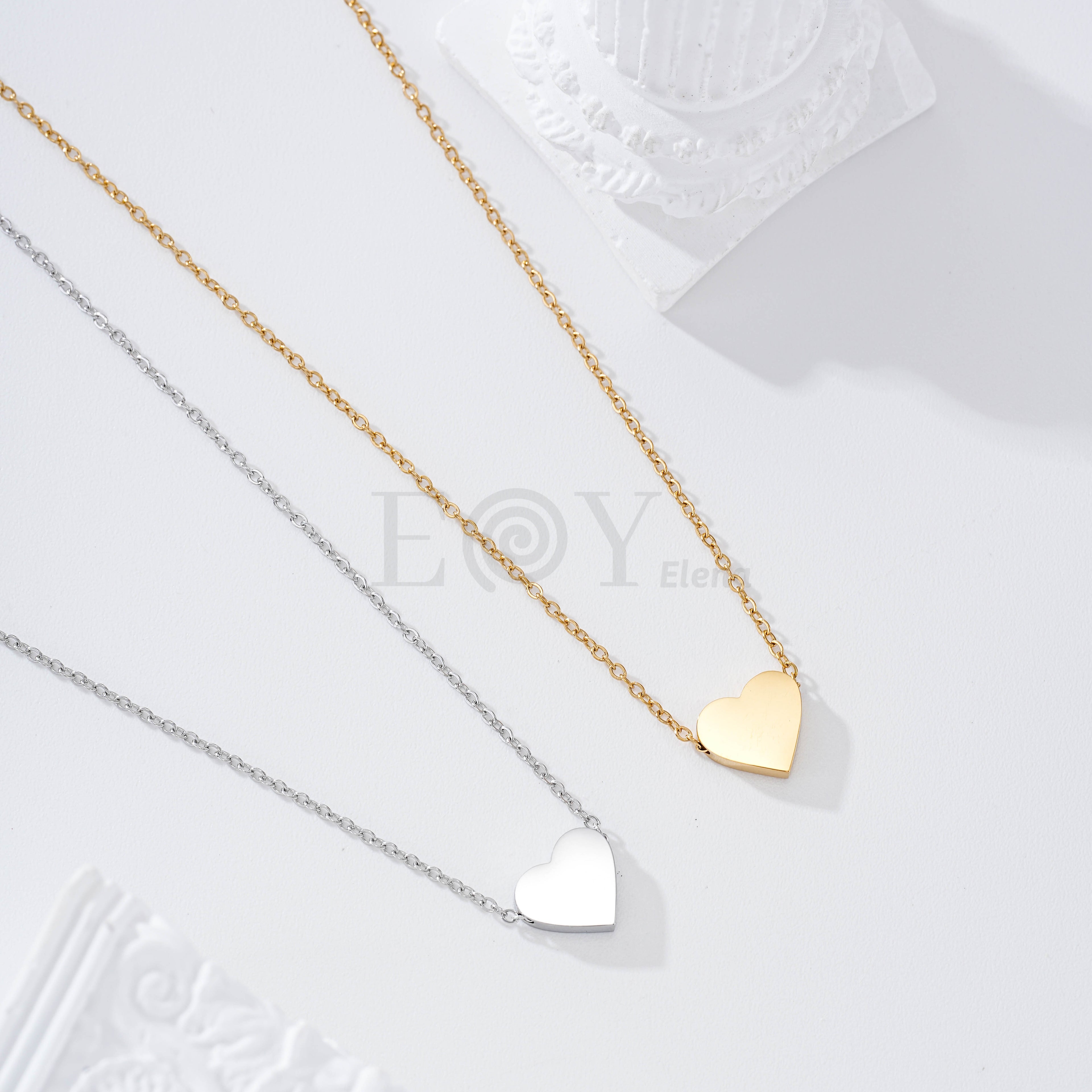 Collar con corazón acero