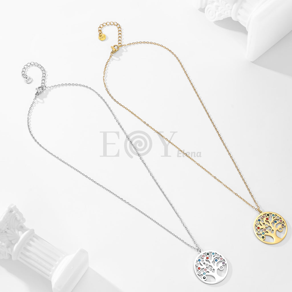 Collar árbol de la vida con circonitas