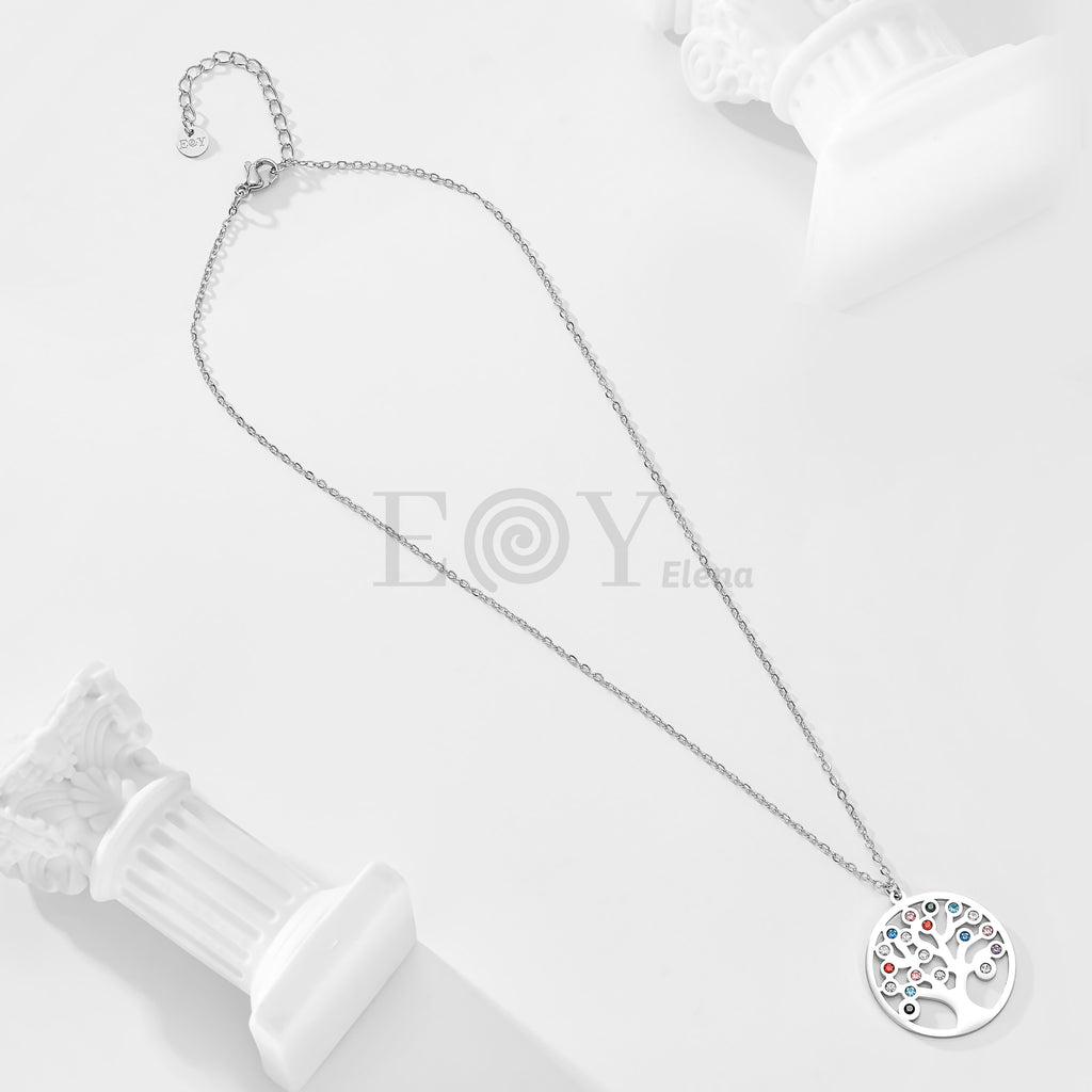 Collar árbol de la vida con circonitas