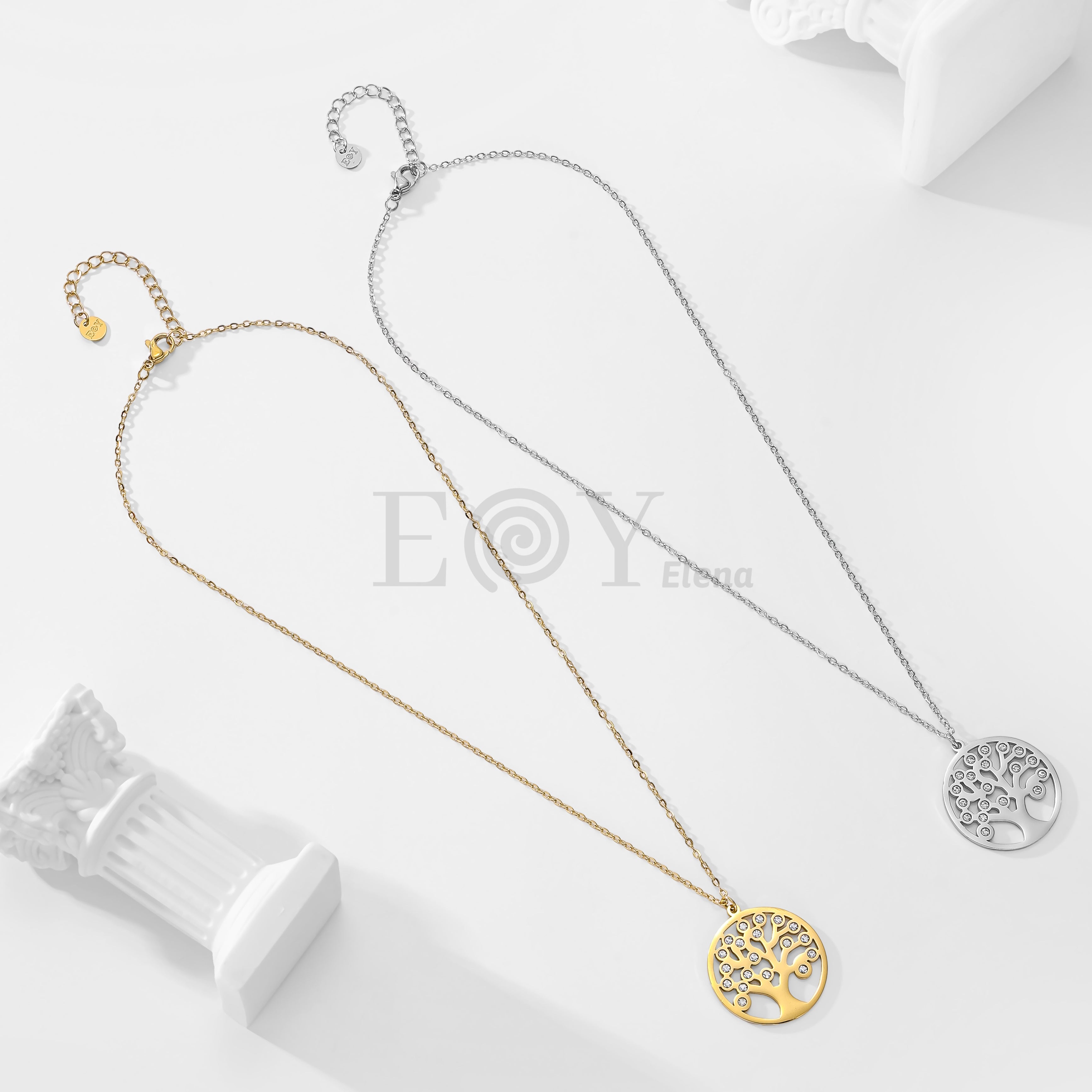 Collar árbol de la vida con circonitas