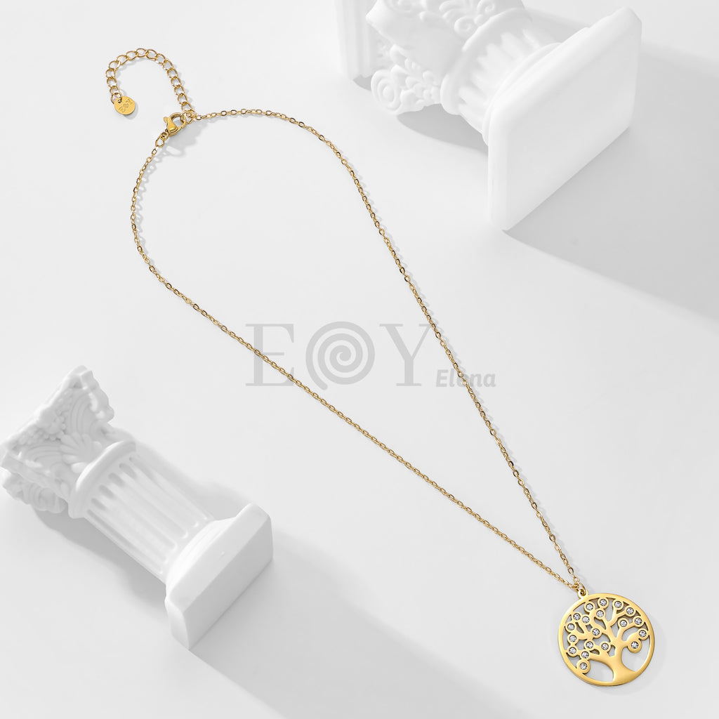 Collar árbol de la vida con circonitas