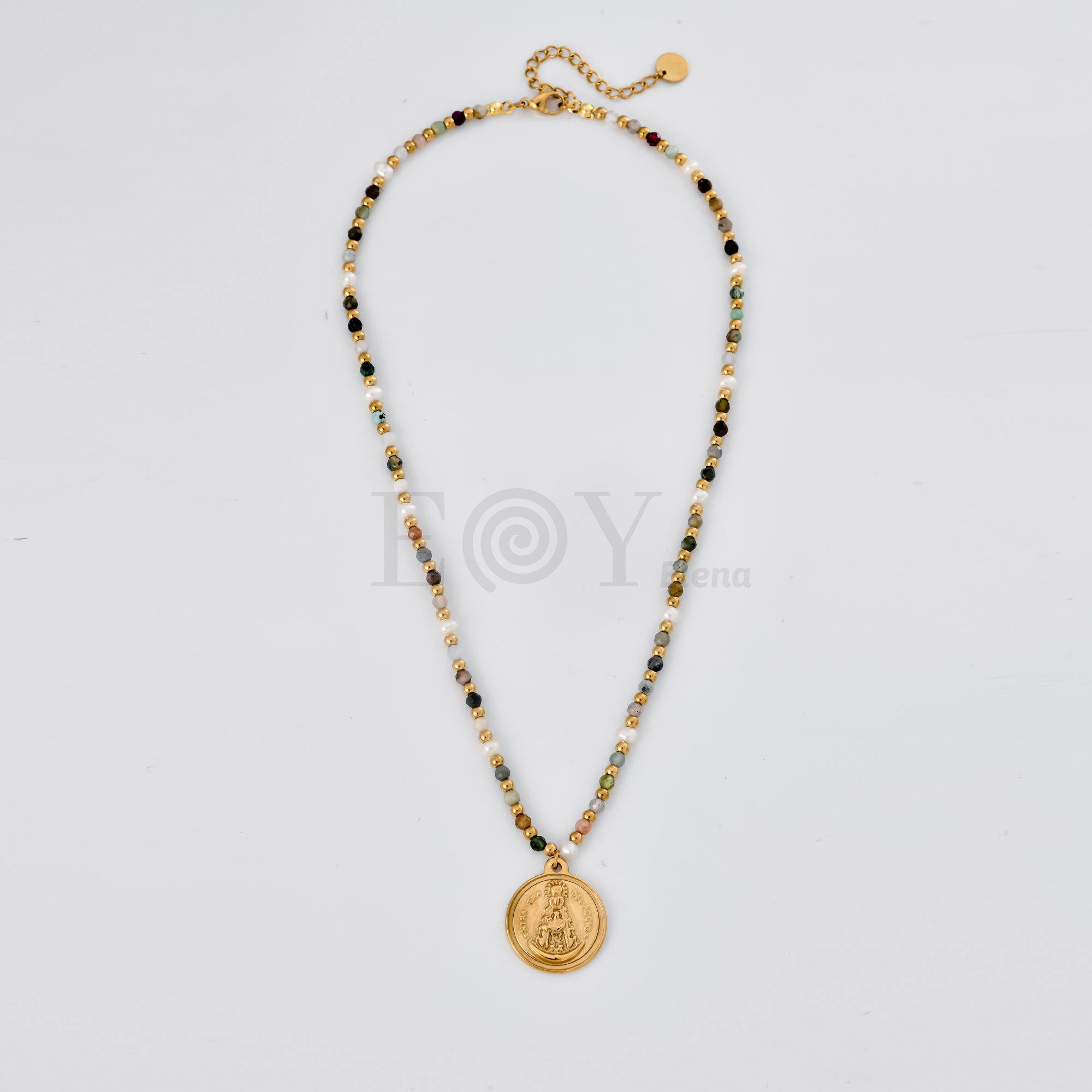 Collar Virgen del Rocío con cadena bolas
