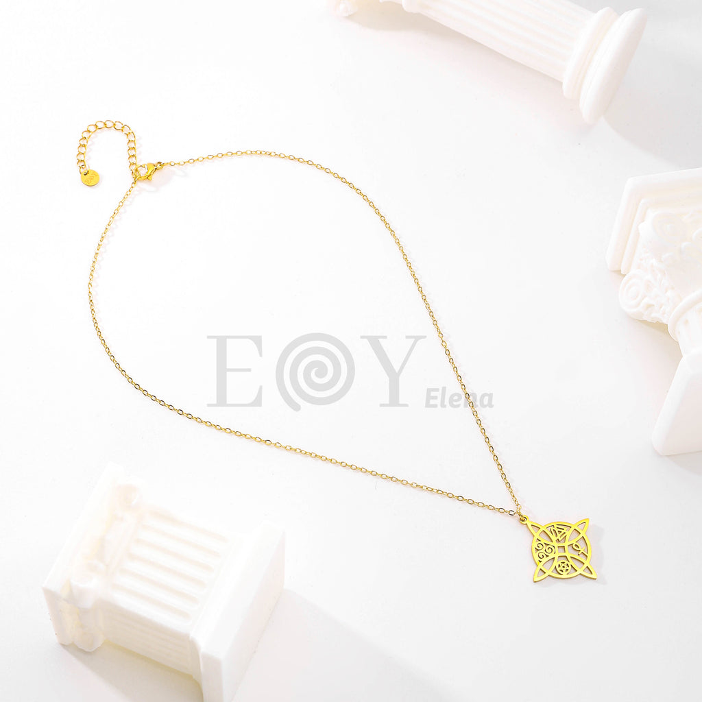 Collar nudo de bruja calado