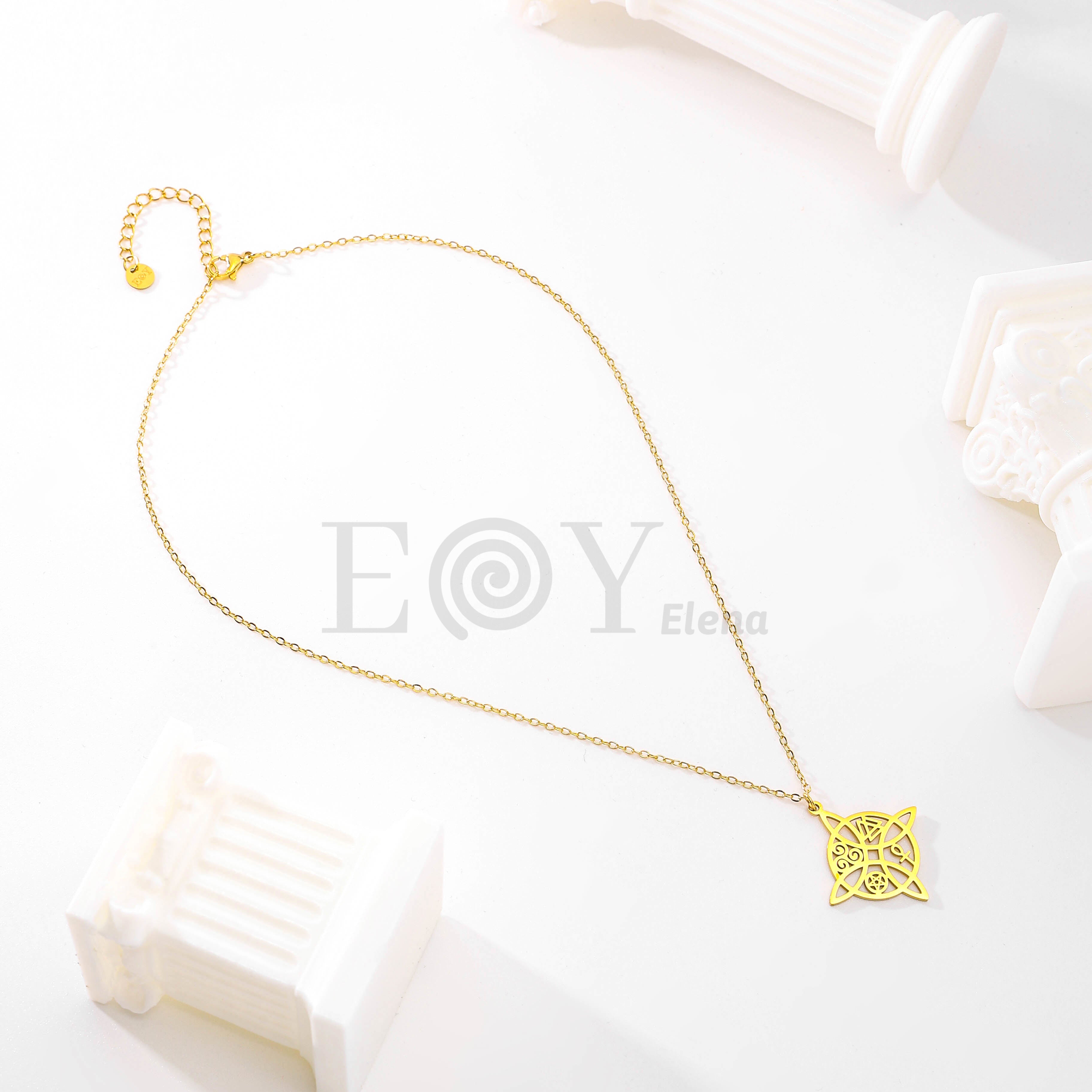 Collar nudo de bruja calado