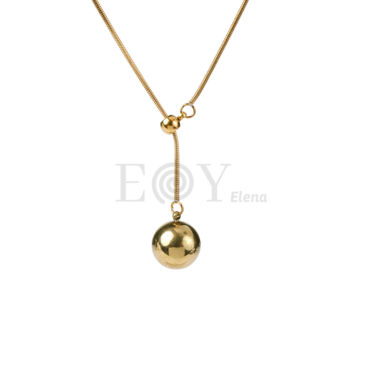 Collar con bola colgando acero