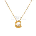 Collar redondo con circonita acero
