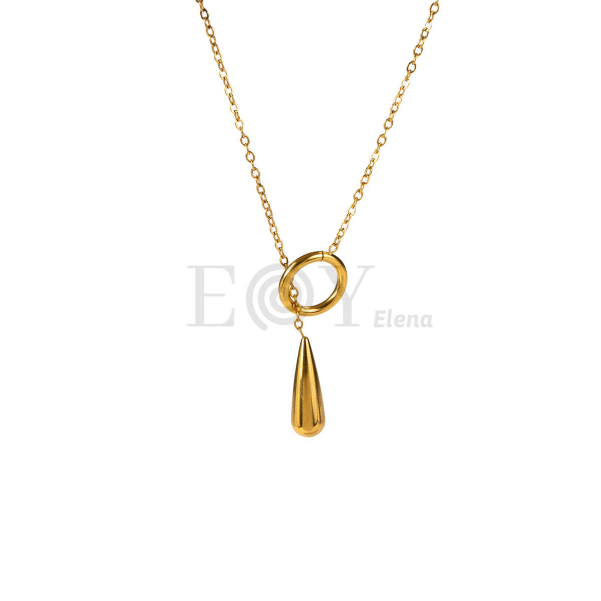 Collar aro y gota acero