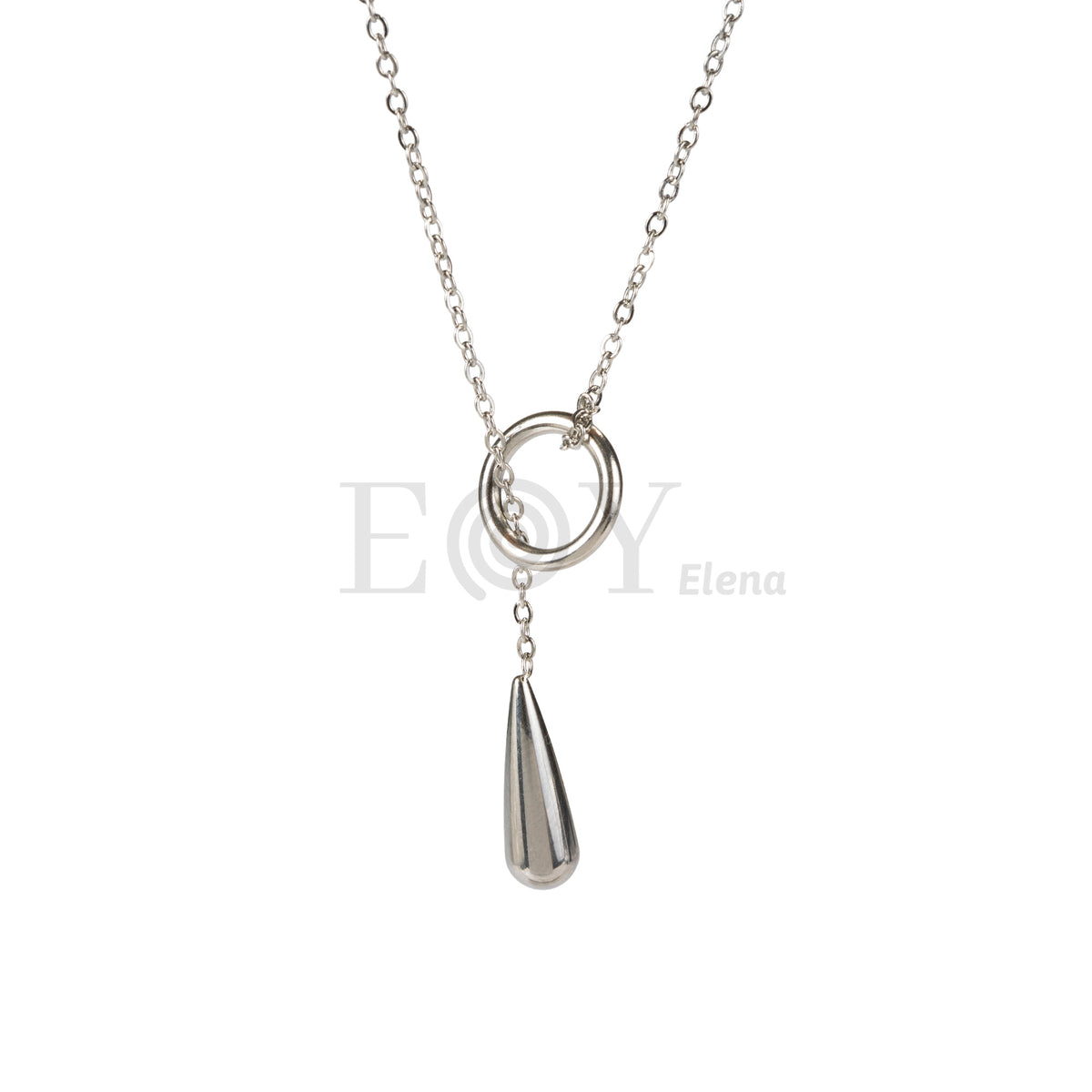 Collar aro y gota acero