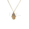 Collar mano de Fátima circonitas acero