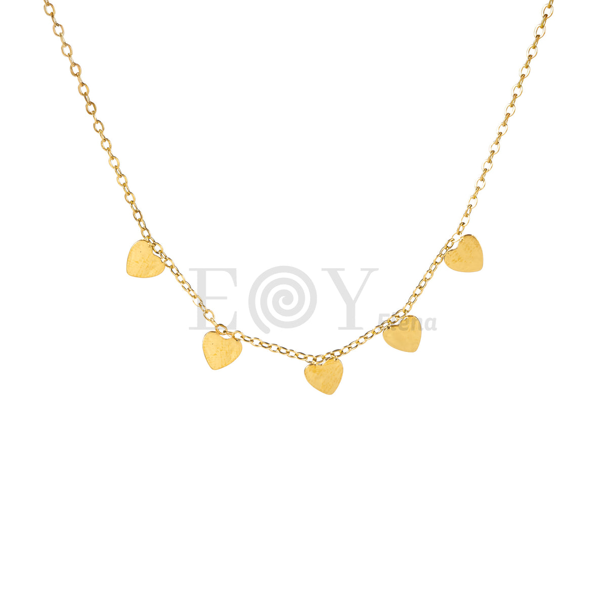 Collar chapas corazones acero