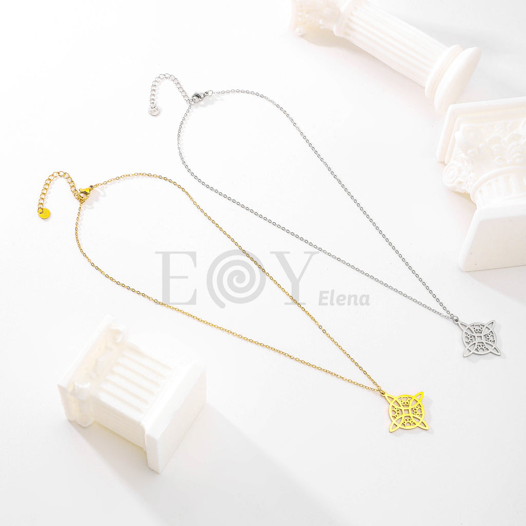Collar dorado con nudo de bruja