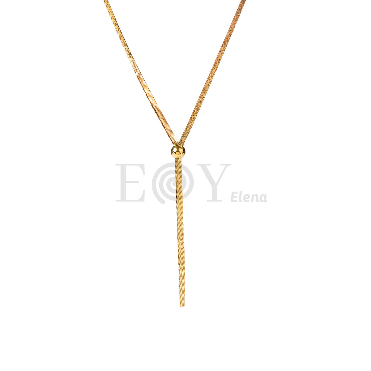 Collar cadena plana y bola acero
