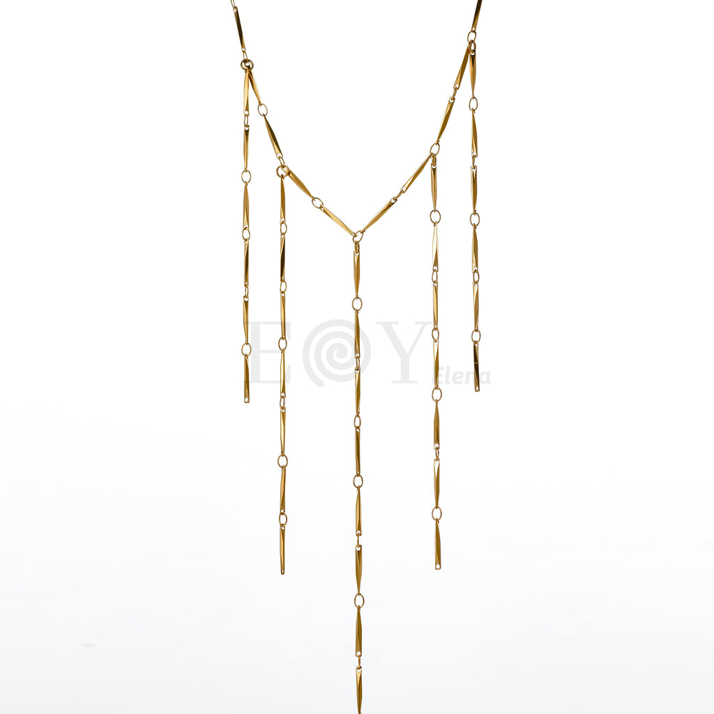 Collar cascada cinco cadenas