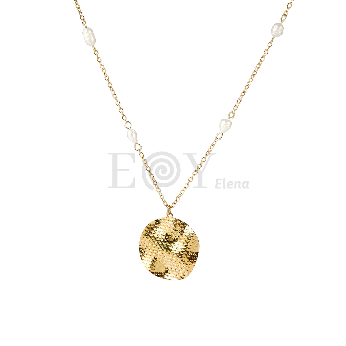 Collar con chapa redonda acero