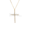 Collar cruz fina circonitas acero