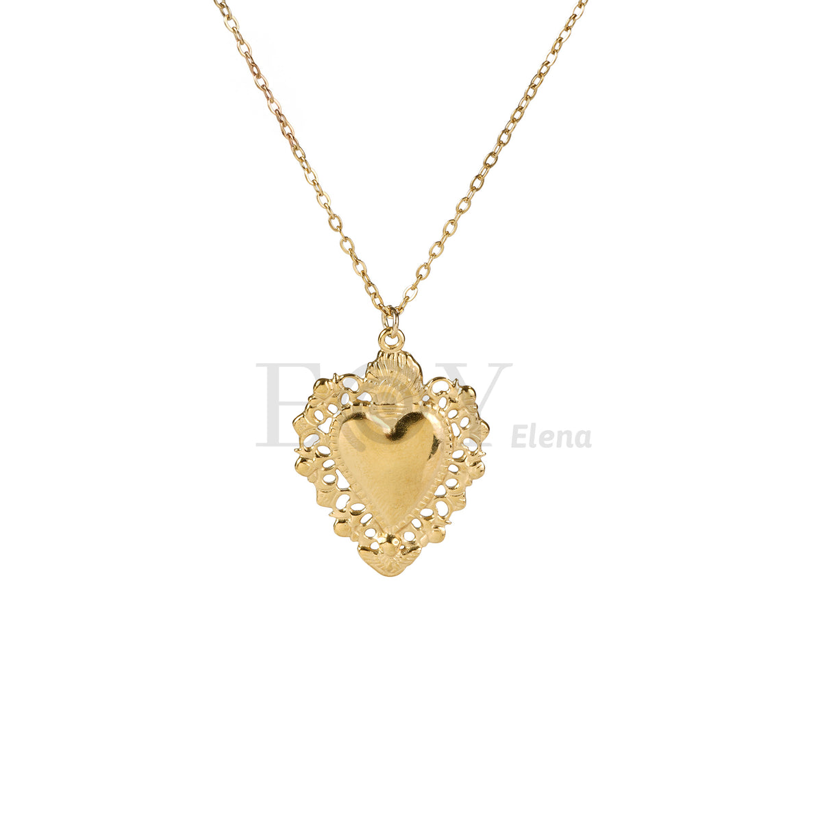 Collar corazón acero