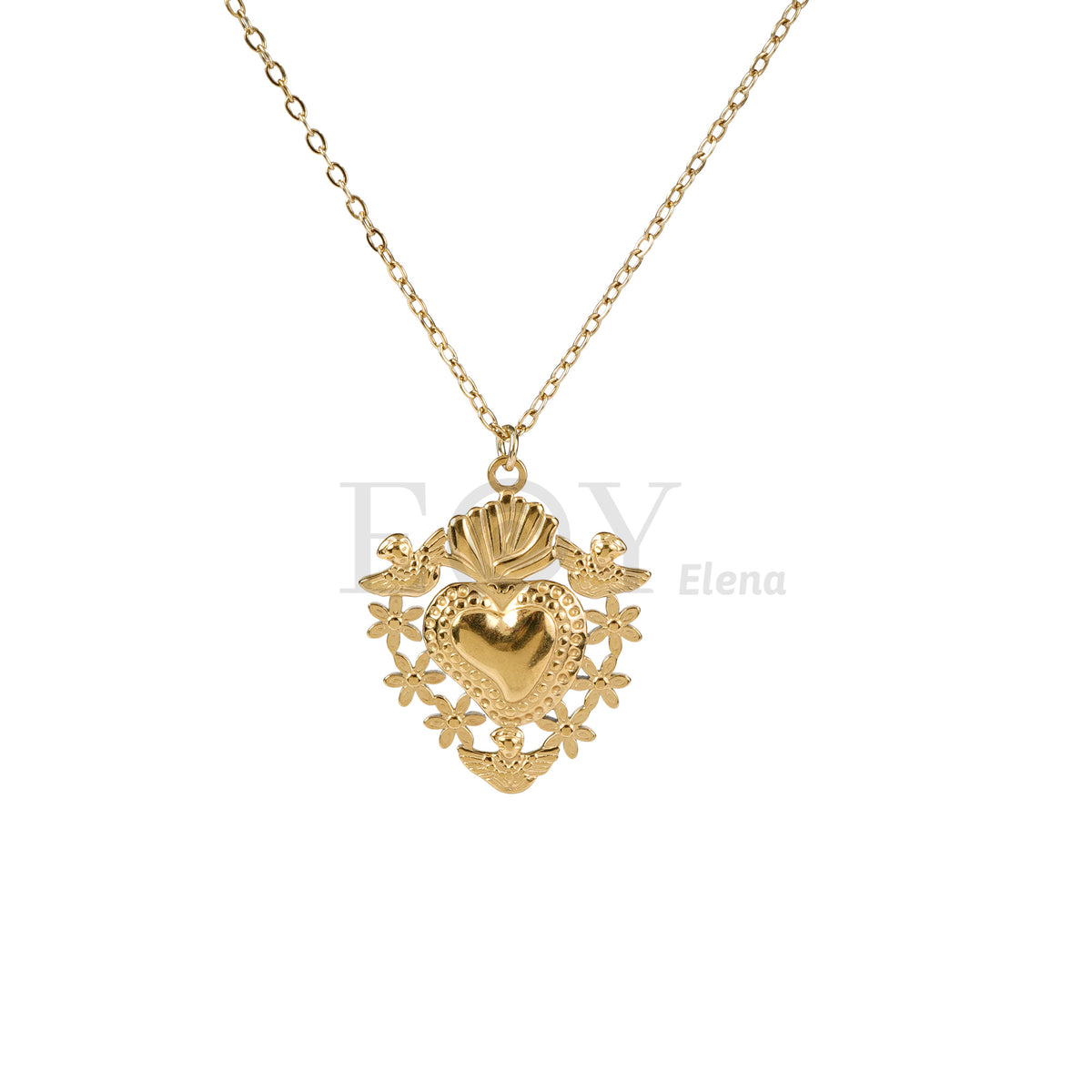 Collar corazón acero