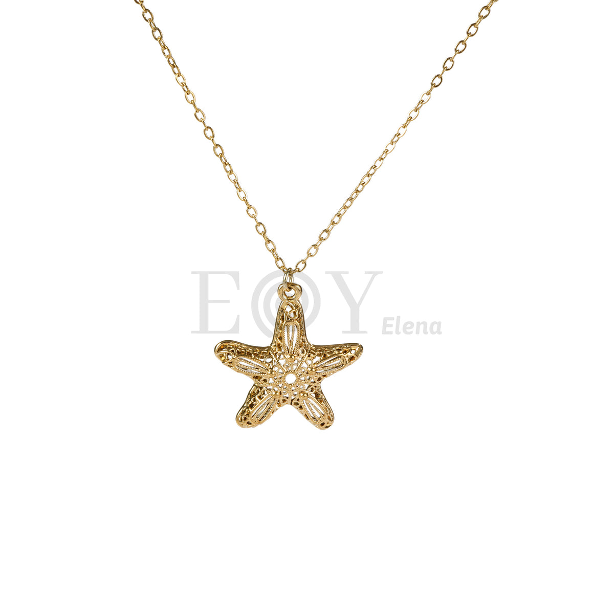 Collar estrella calada acero