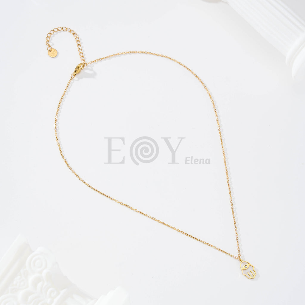 Collar mano de fátima con circonita