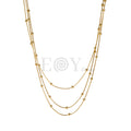 Collar triple con bolitas acero