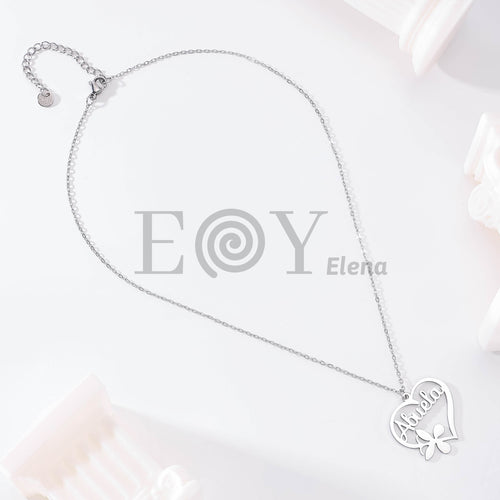 Collar Abuela Corazón con Flor